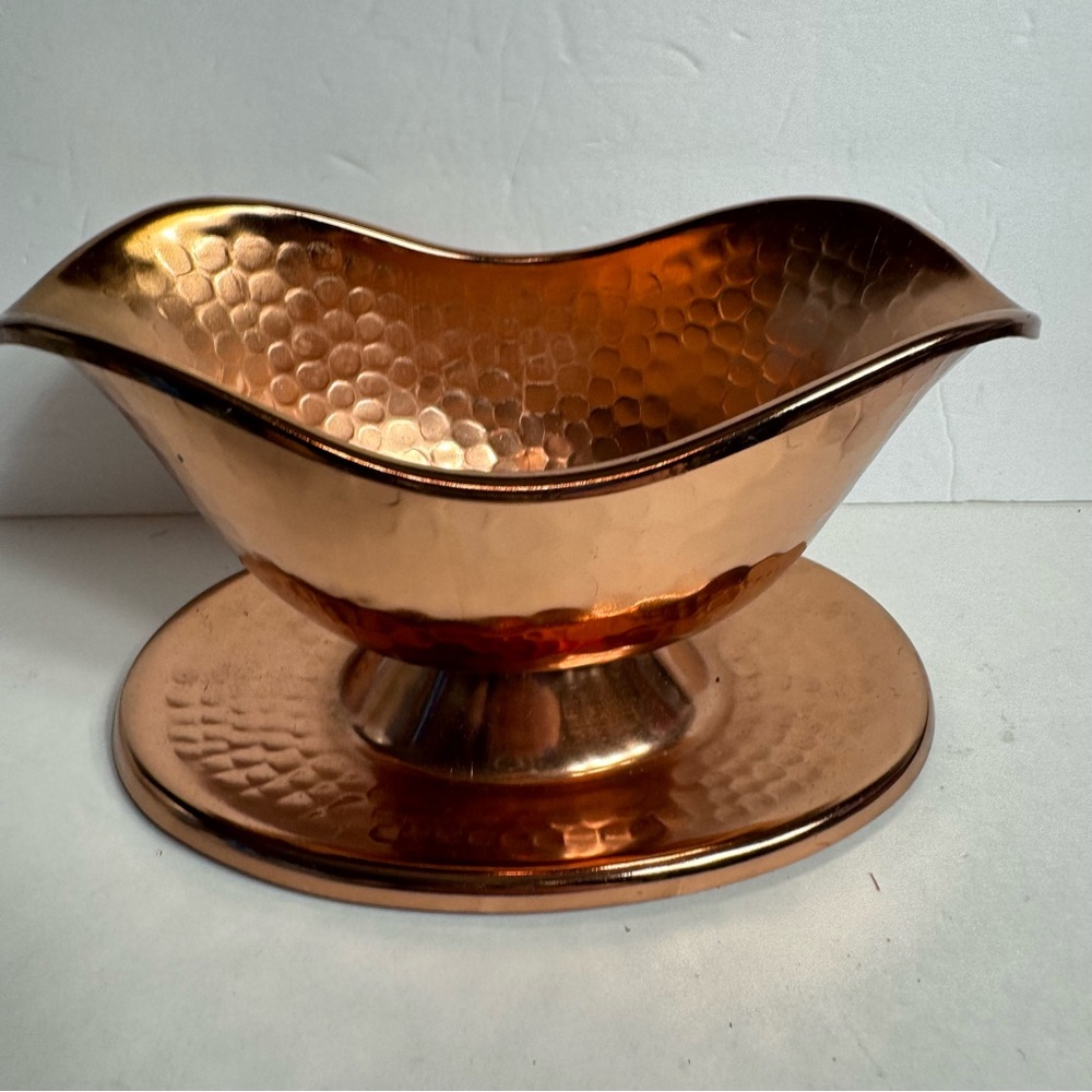 Decorative Copper Hammered Planter or decor by Tele-flora 
Approx. 8”x 4.5 “